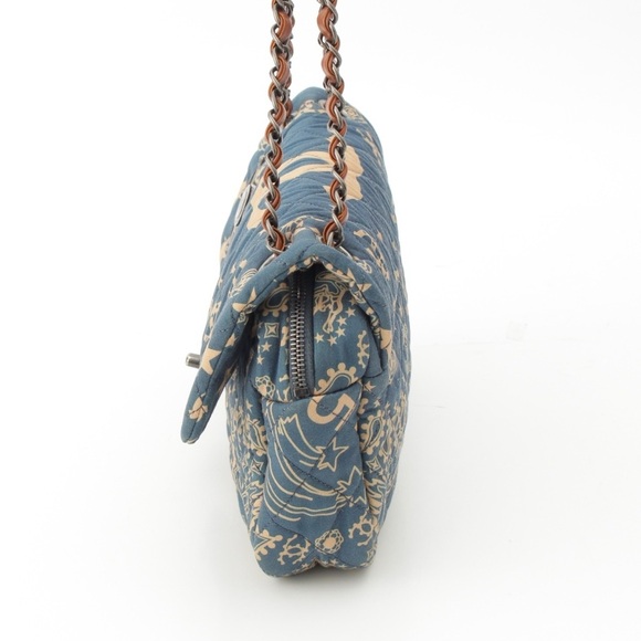 10.700 onsite ! Chanel Paris Dallas Blue Medium flap Bag - Picture 4 of 10